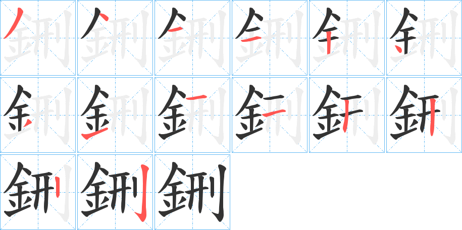 鉶字笔顺写法