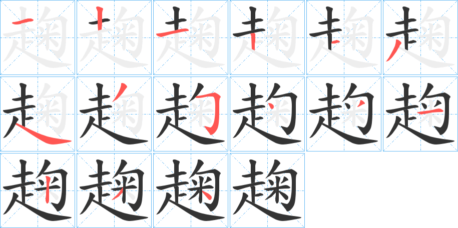 趜字笔顺写法