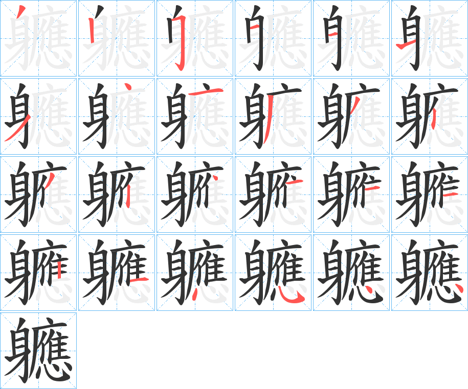 軈字笔顺写法