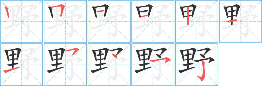 野字笔顺写法
