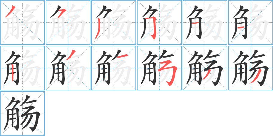 觞字笔顺写法