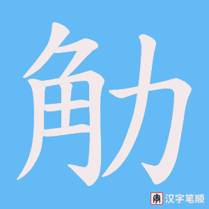 觔字笔顺动画
