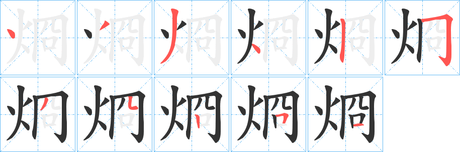 烱字笔顺写法