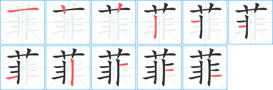 菲字笔顺写法