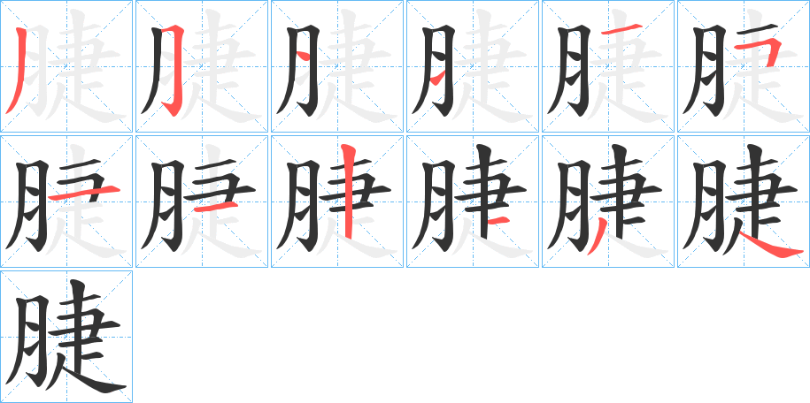 脻字笔顺写法