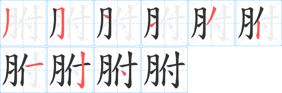 胕字笔顺写法