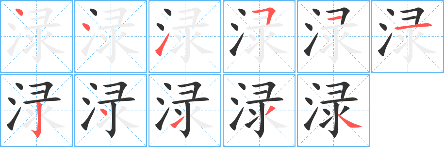 渌字笔顺写法