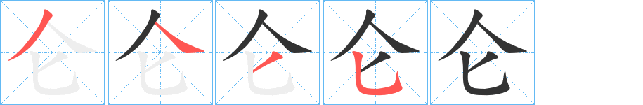 仑字笔顺写法