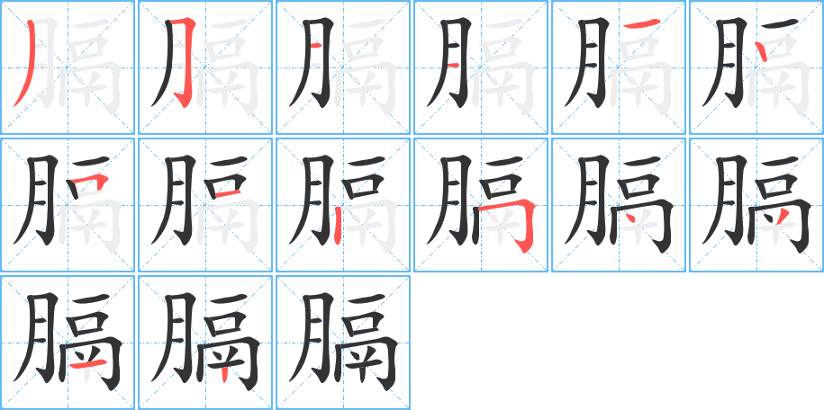 膈字笔顺写法