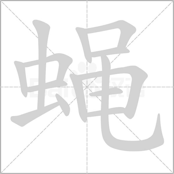 蝇字笔顺动画