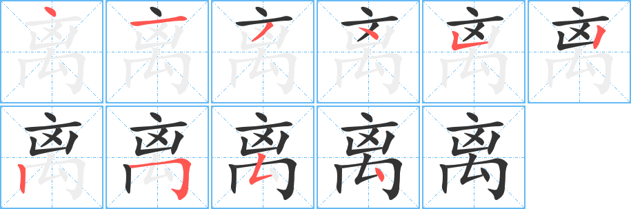 离字笔顺写法