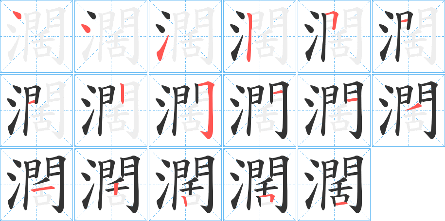 濶字笔顺写法