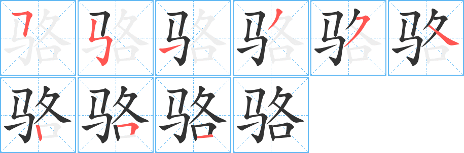 骆字笔顺写法