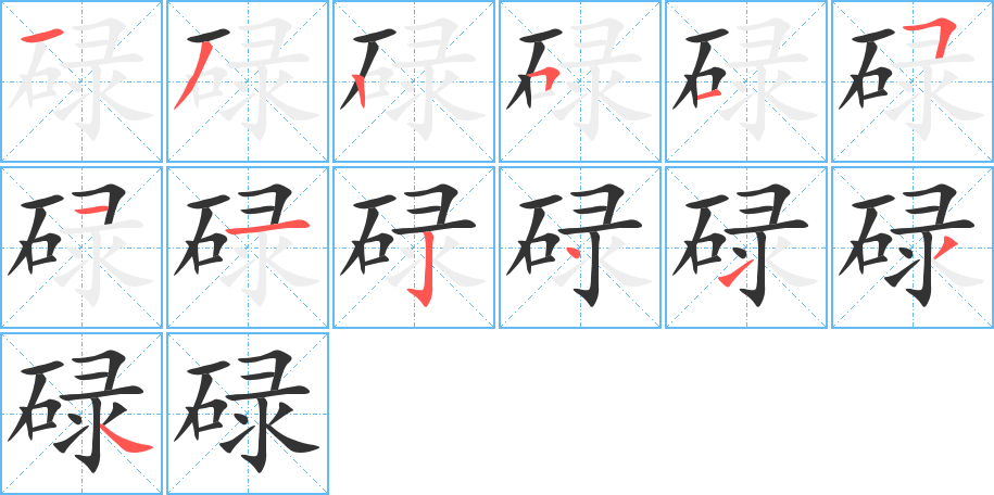碌字笔顺写法