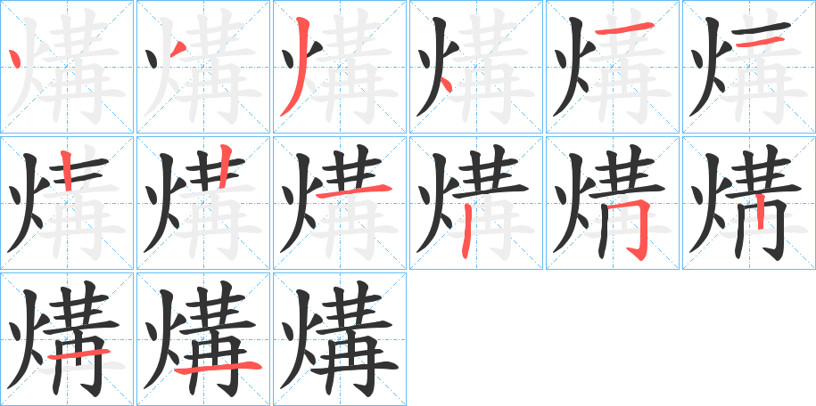 煹字笔顺写法