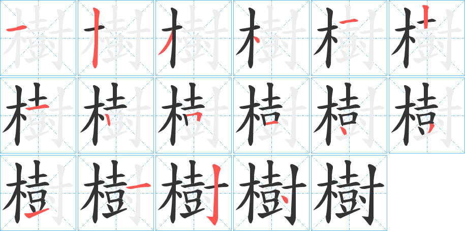 樹字笔顺写法