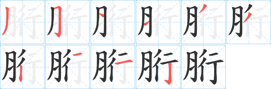 胻字笔顺写法