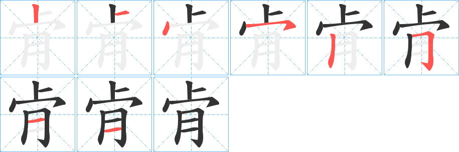 肻字笔顺写法