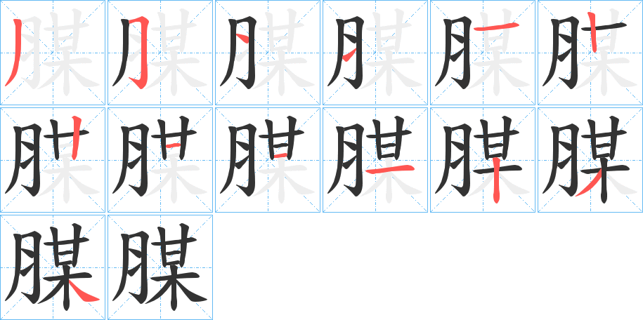 腜字笔顺写法