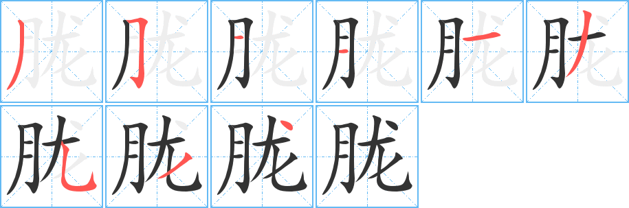 胧字笔顺写法