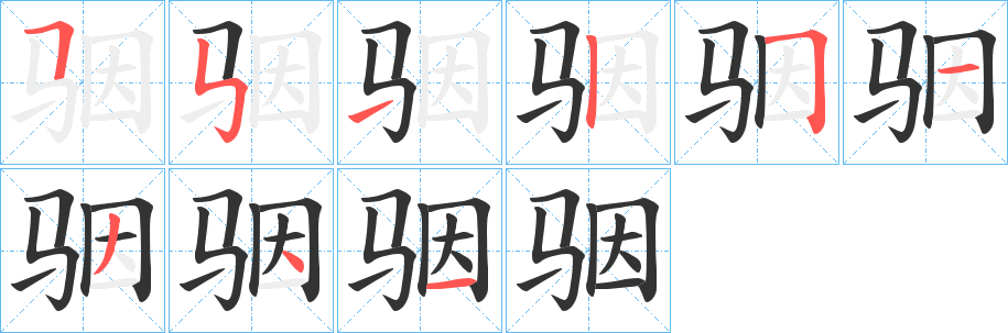 骃字笔顺写法