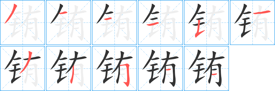 铕字笔顺写法