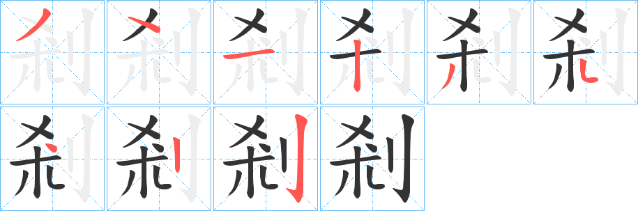 剎字笔顺写法