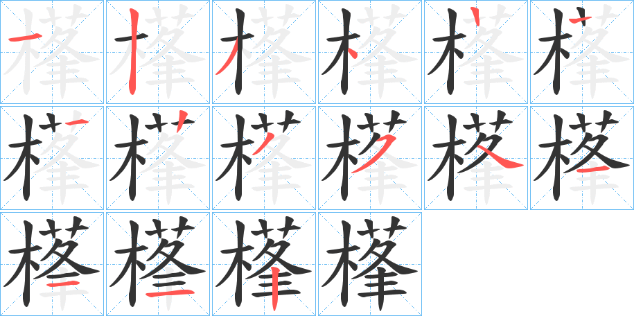 樥字笔顺写法