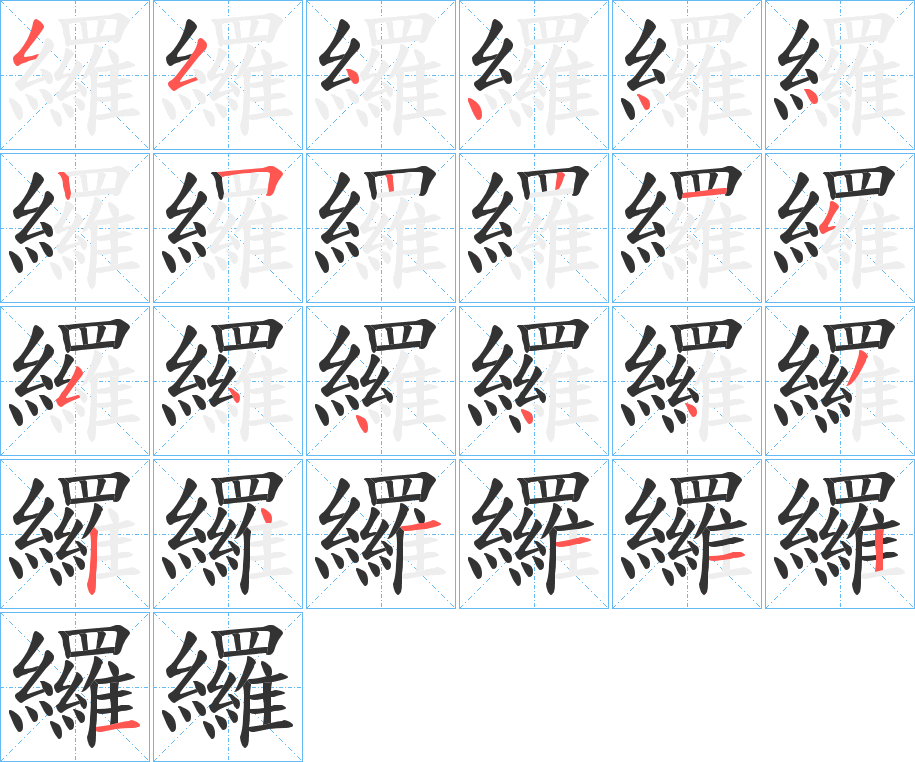 纙字笔顺写法
