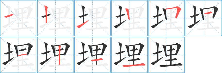 埋字笔顺写法