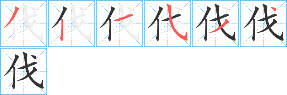伐字笔顺写法