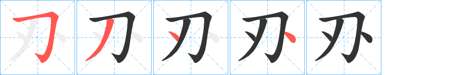 刅字笔顺写法
