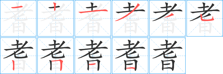 耆字笔顺写法