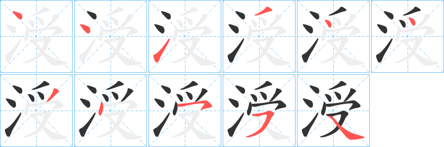 涭字笔顺写法