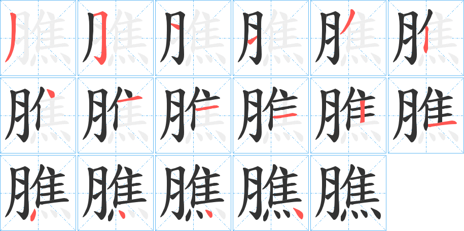膲字笔顺写法