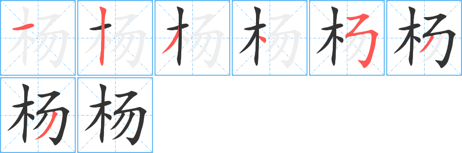 杨字笔顺写法
