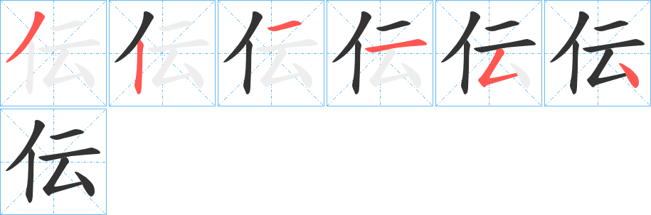 伝字笔顺写法