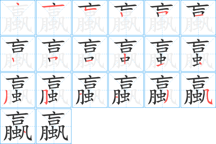 蠃字笔顺写法