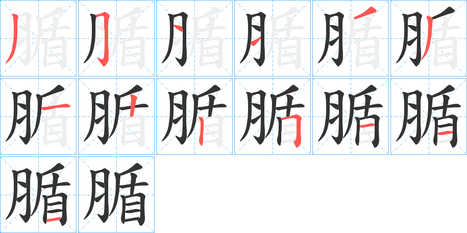 腯字笔顺写法