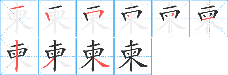柬字笔顺写法