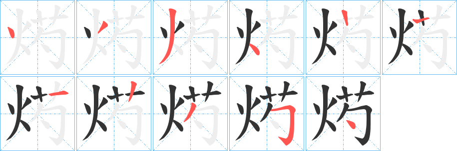 烵字笔顺写法