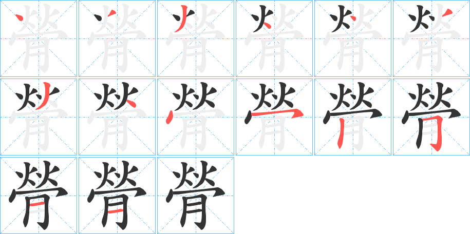 膋字笔顺写法