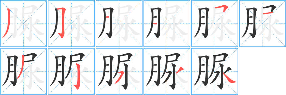 脲字笔顺写法