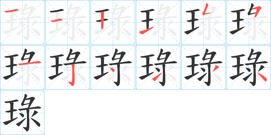 琭字笔顺写法