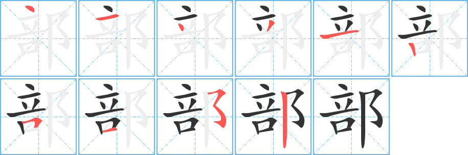 部字笔顺写法