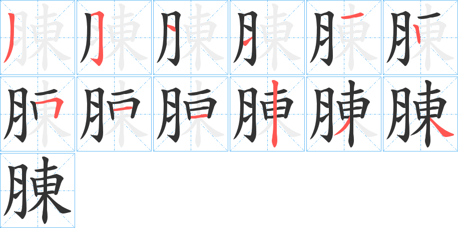 腖字笔顺写法