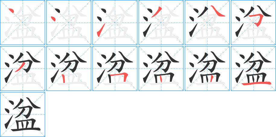 湓字笔顺写法