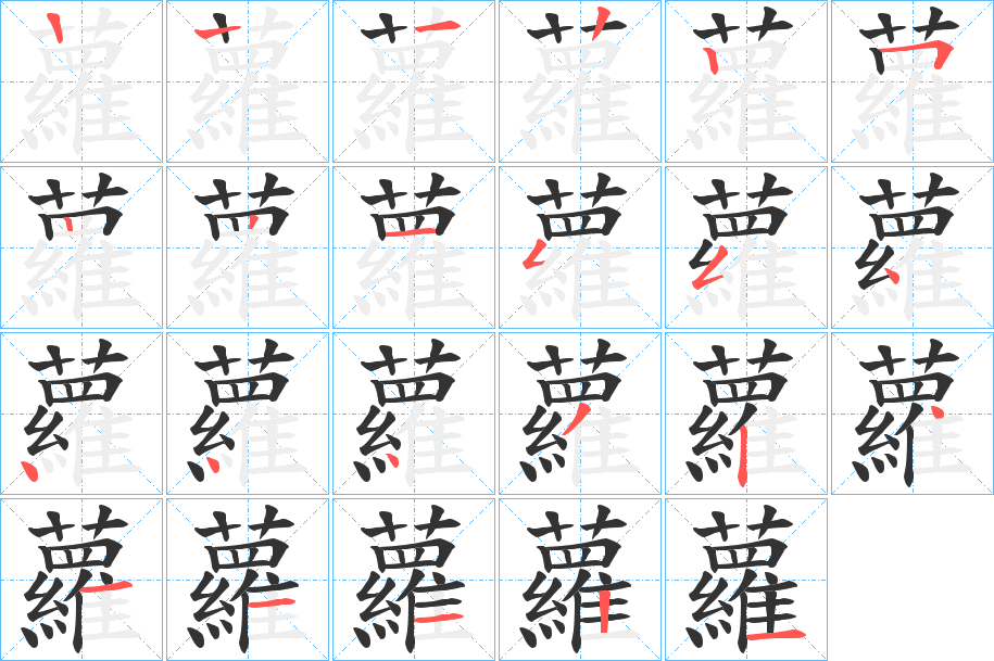 蘿字笔顺写法