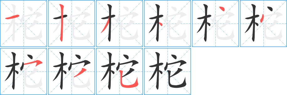柁字笔顺写法
