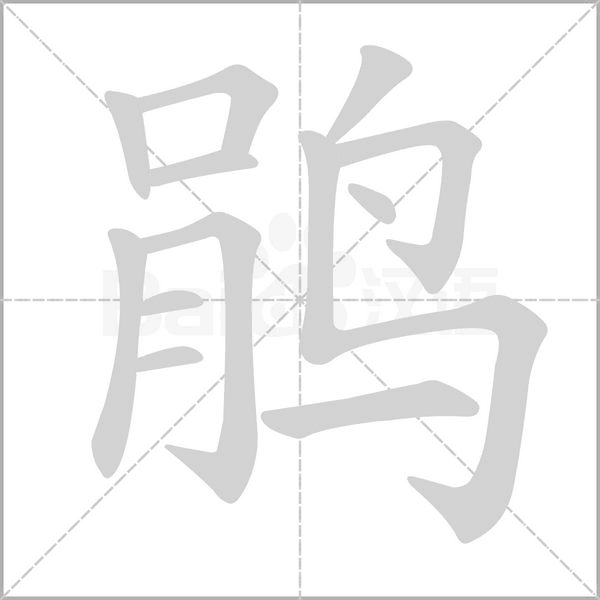 鹃字笔顺动画